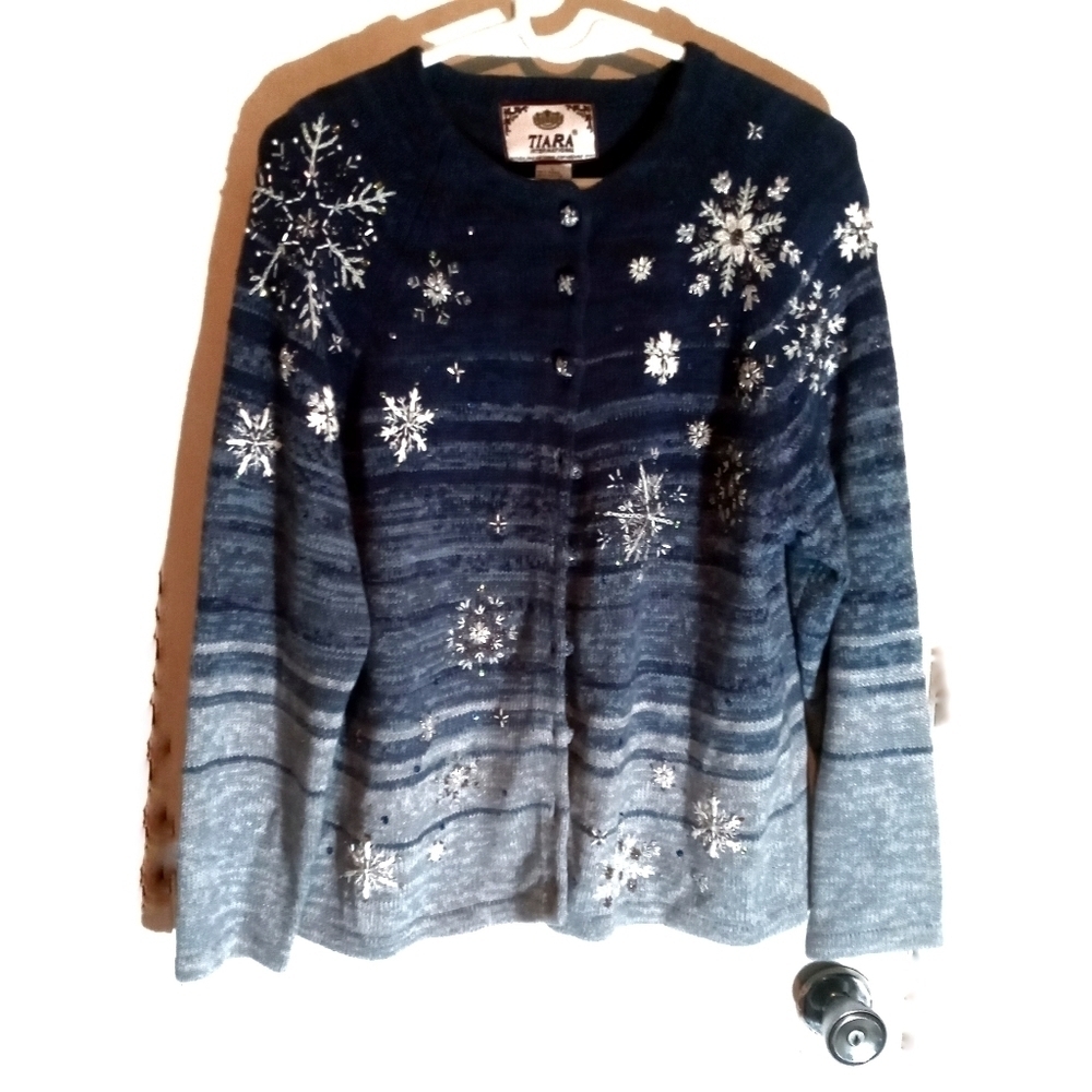 Tiara Ramie Blend Embellished Cardigan